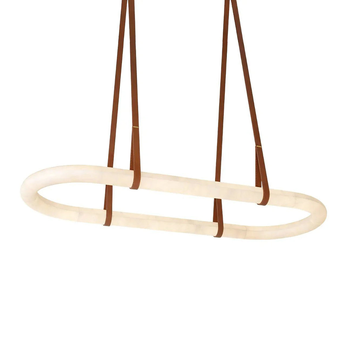 Alabaster Round Leather Chandelier - GILDLAMPS