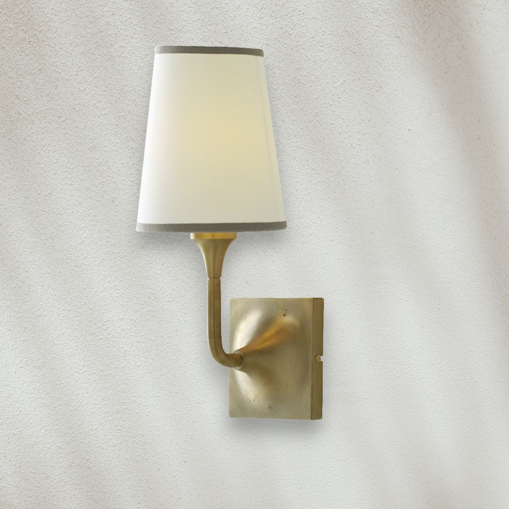 Brass Wall Sconce with Fabric Shade - GILDLAMPS