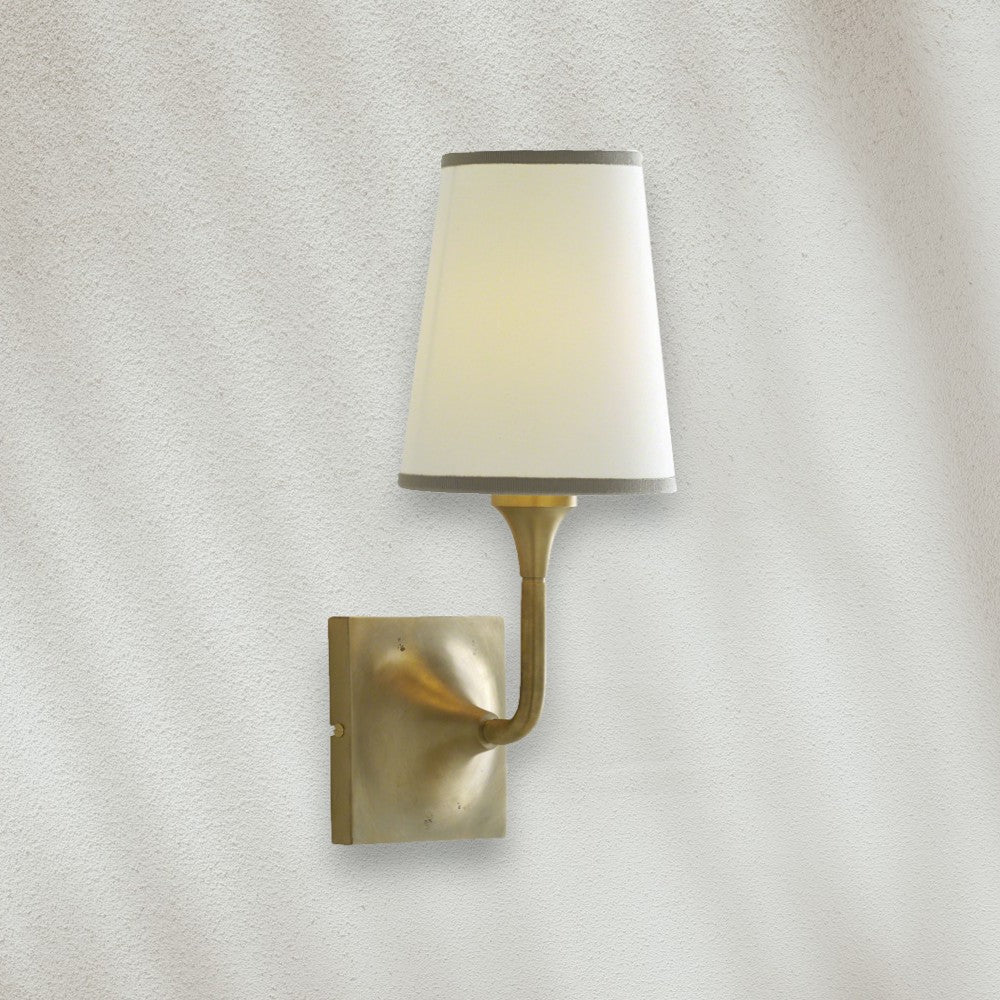 Brass Wall Sconce with Fabric Shade - GILDLAMPS