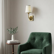 Brass Wall Sconce with Fabric Shade - GILDLAMPS