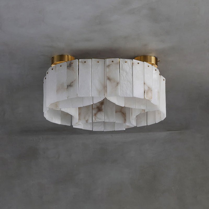 Contemporary Alabaster Flush Mount Ceiling Lamp - GILDLAMPS