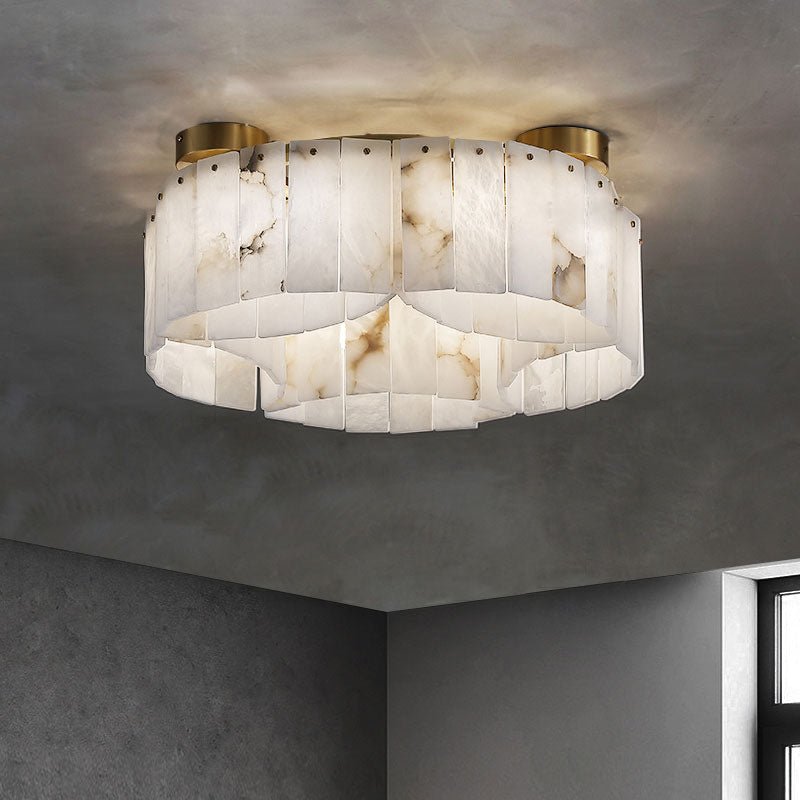 Contemporary Alabaster Flush Mount Ceiling Lamp - GILDLAMPS