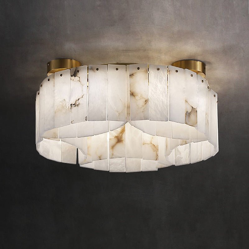 Contemporary Alabaster Flush Mount Ceiling Lamp - GILDLAMPS