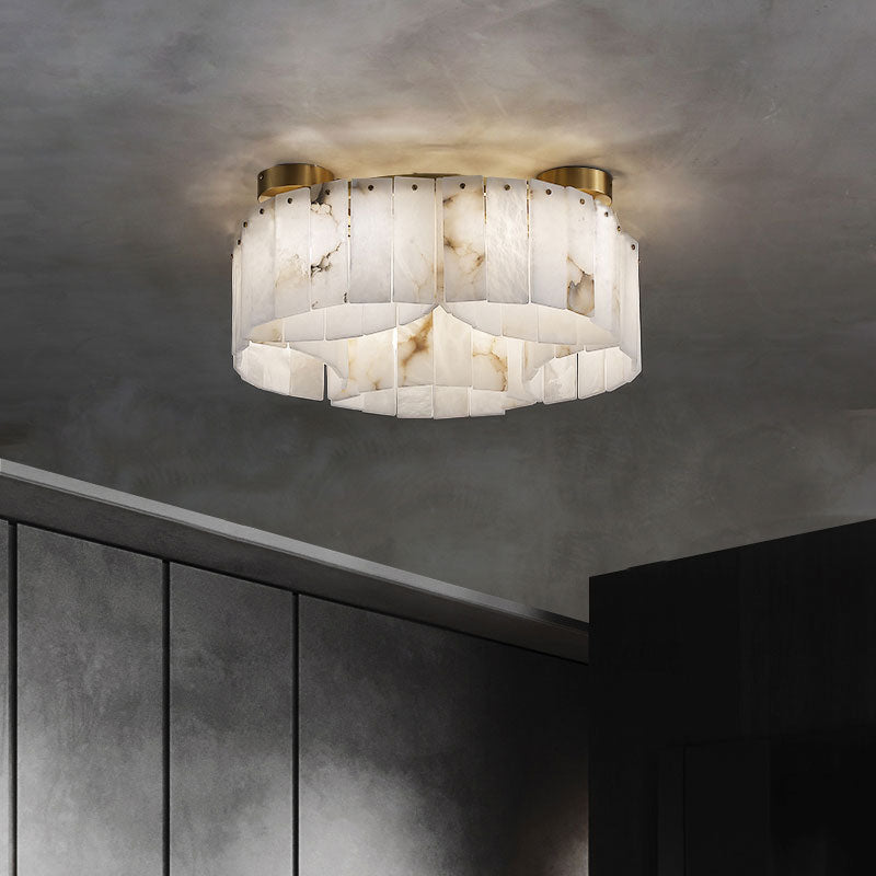 Contemporary Alabaster Flush Mount Ceiling Lamp - GILDLAMPS