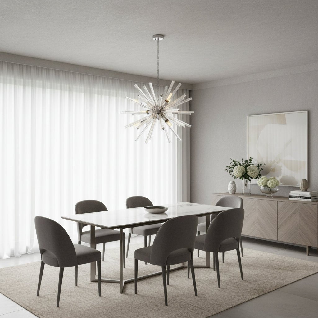 Modern Crystal Flush Mount Ceiling Light with Metal Base - GILDLAMPS