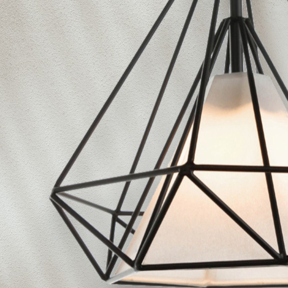 Modern Geometric Pendant Light with Black Frame - GILDLAMPS