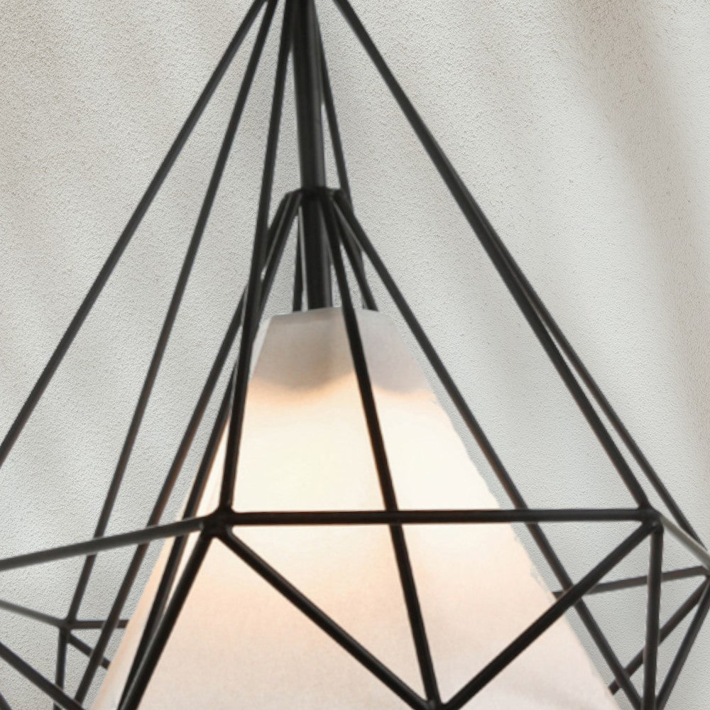 Modern Geometric Pendant Light with Black Frame - GILDLAMPS