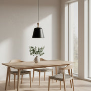 Modern Pendant Light with Metal Shade and Wood Accent - GILDLAMPS