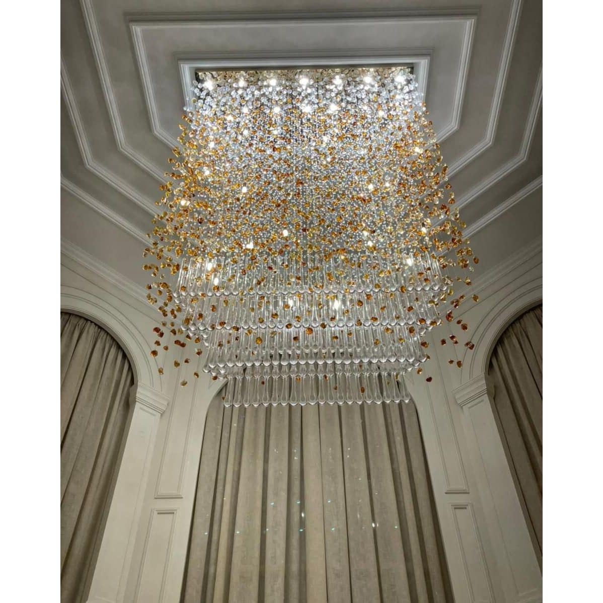 Rainfall Glass Gem Stone Chandelier - GILDLAMPS