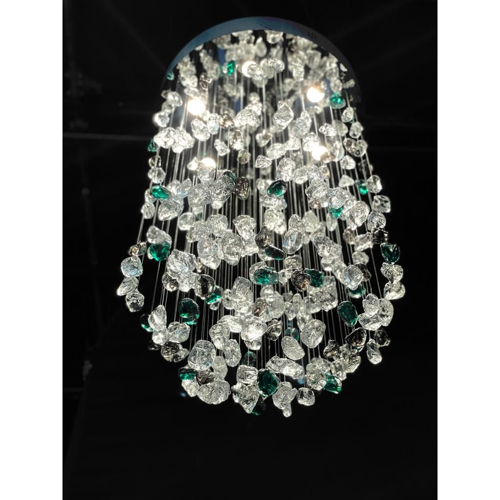 Rainfall Glass Gem Stone Chandelier - GILDLAMPS