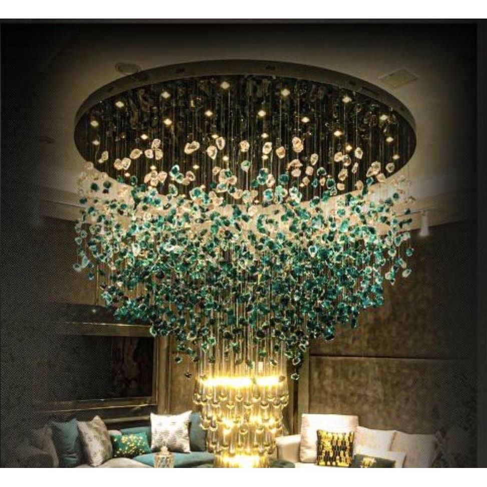Rainfall Glass Gem Stone Chandelier - GILDLAMPS