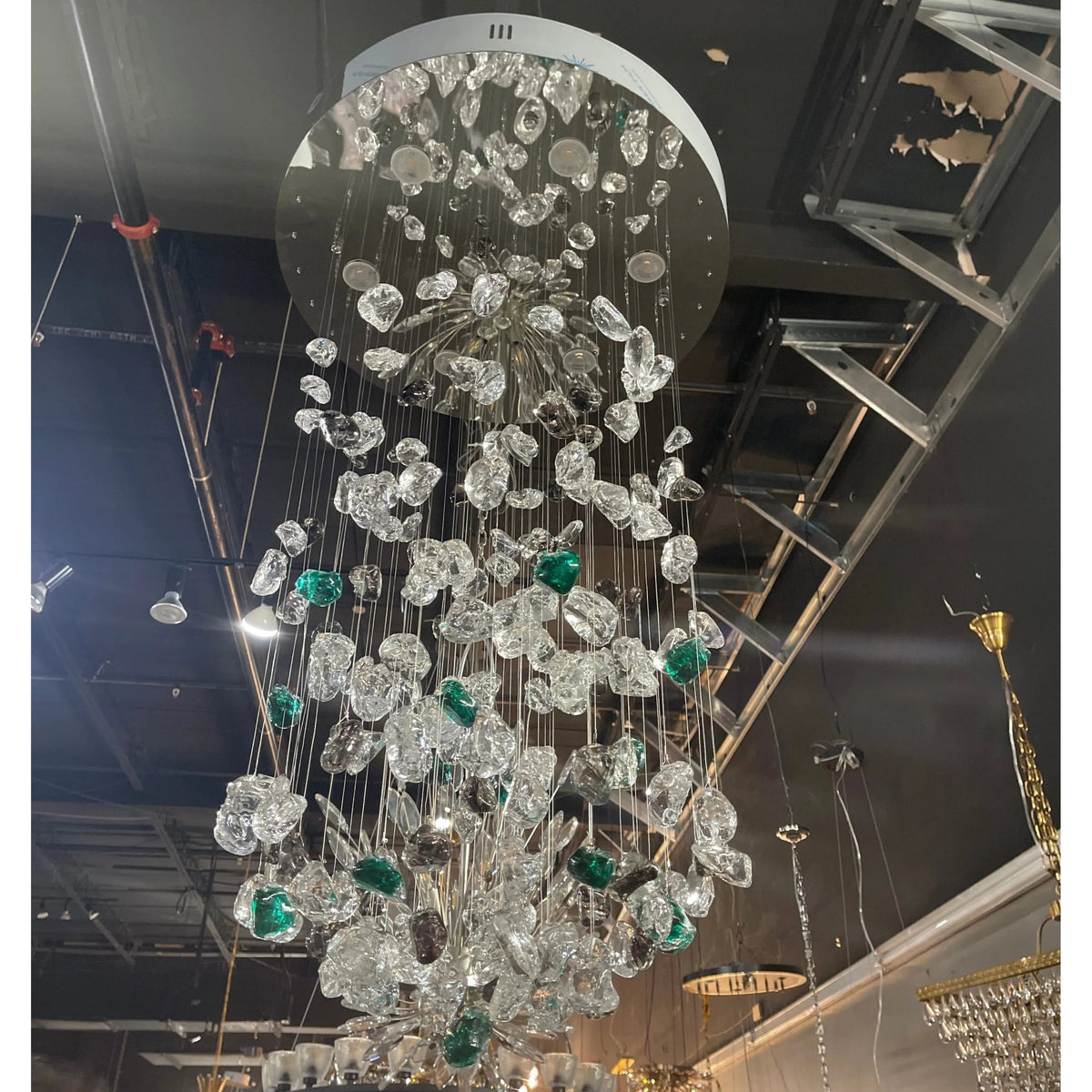 Rainfall Glass Gem Stone Chandelier - GILDLAMPS