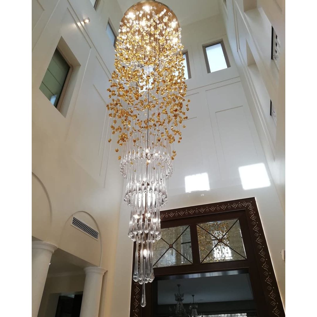 Rainfall Glass Gem Stone Chandelier - GILDLAMPS