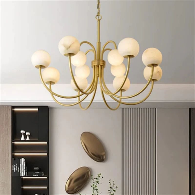 Sienna Alabaster Radial Chandelier - GILDLAMPS