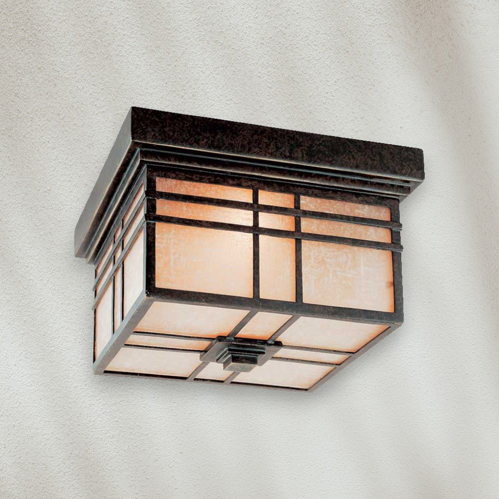 Traditional Square Ceiling Light with Frosted Glass - GILDLAMPS